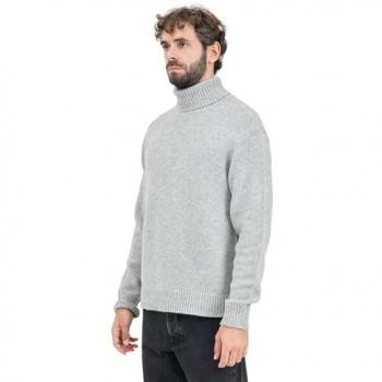 Rollkragen-Strickpullover „CODY“ – Herrenmode, hellgrau, S