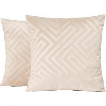 OHS 2 Pack Cut Out Matte Velvet Cushion Covers - Natural