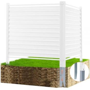 Clôture de jardin VEVOR Piquets Métalliques Blanc 122x122 cm – Accessoires sols souples