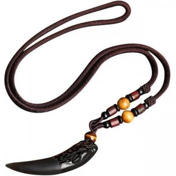 Black Obsidian Wolf Tooth Pendant