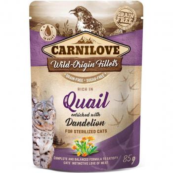 Carnilove Katzennassfutter, Wachtel mit Löwenzahn, 85 g