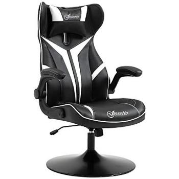 Vinsetto Sportieve Gamingstoel Zwart/Wit