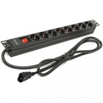 Phasak BNS 3535 - Regleta con Interruptor - 8 Tomas de Corriente - 2m - Negro