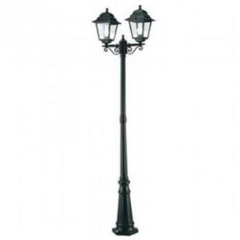 SOVIL Lampada Palo Alto Due Luci per Giardino Colore Nero da Esterno Linea Quadrata