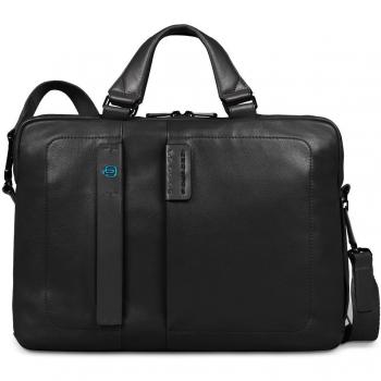 Piquadro Pulse Doppelgriff-Aktentasche mit Flaschen und Schirmhalter black