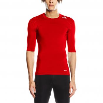 Maillot compression Adidas TechFit Base Rouge Manches Courtes XL Homme