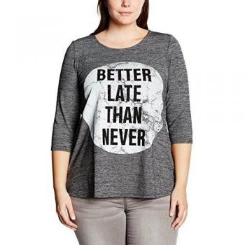 Zizzi Z98814A-Blusa Mujer, Grau (Light Grey Melange 1810) 48