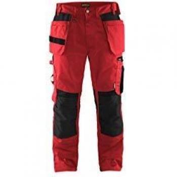 Pantaloni lavoro artigianali senza tasche flottanti 1555 rosso nero M (FR42) SE(C48) corti
