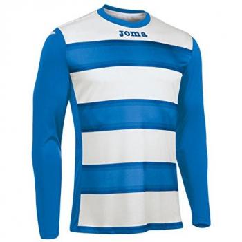 Joma Europa III Herren Langärmliges T-Shirt Royal Weiß – XS