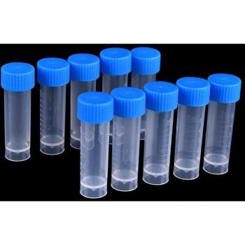 10PCS x 5ml Clear Plastic Test Tubes with Sealing Caps