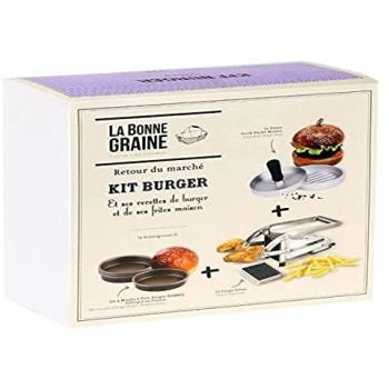 Pack Burger Master – Presse Haché, 4 Moules à Pain et Coupe Frites