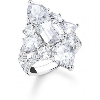 Thomas Sabo Cocktailring mit weißen Steinen