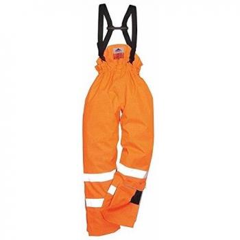 Biz Flame Hi Vis Flame Resistant Rain Unlined Trousers Orange L