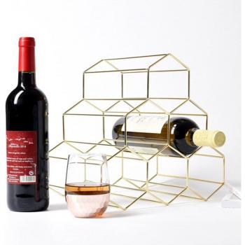 Triangular 6-Bottle Metal Wine Holder