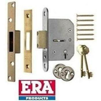 Era 201-32 Five Lever Deadlock, Solid Brass, Case Size 64mm