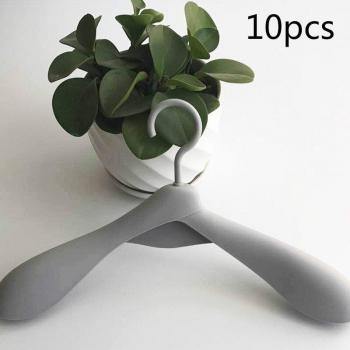 10pcs Wide Shoulder Plastic Hangers for Clothes Storage