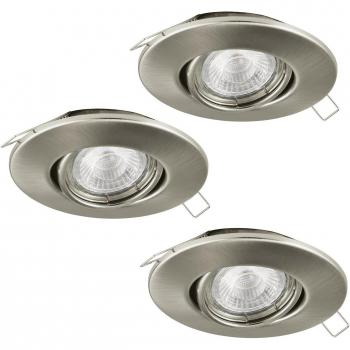 Netlighting Tedo Recessed Downlight Satin Nickel - 3 Pack 3 Step Dimming