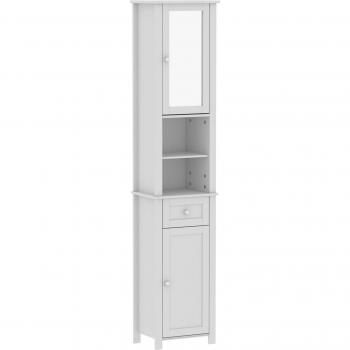Bath Vida Priano 2 Door Tall Cabinet With Mirror, White