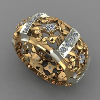 Huitan Luxury Golden Color Women Jewelry Accessories Finger Rings