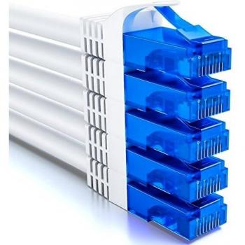 DeleyCON 5x 1m CAT6 Patchkabel Netzwerkkabel Gigabit LAN U/UTP RJ45 Weiß