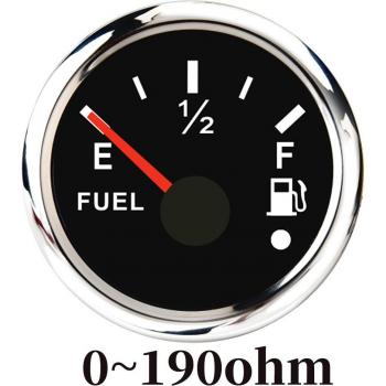52MM Tankanzeige für Kraftstoff mit Warnlicht, wasserdicht, rote LED, geeignet für Marine und Auto, 240-33 Ohm
