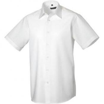 Camisa Formal Masculina de Manga Corta Russell Collection - Talla 14.5, Color Blanco
