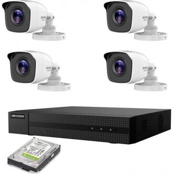 Sistema di Sicurezza Hikvision 4C 2MP PoE con NVR 4CH e 4 Telecamere 2TB ColorVu