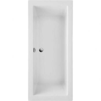 OTTOFOND Badewanne Cubic – 3‑teiliges Set, Fußgestell und Ablaufgarnitur in Weiß