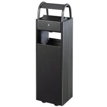 Poubelle avec cendrier intégré 6L et poubelle 30L sur pied - Gris