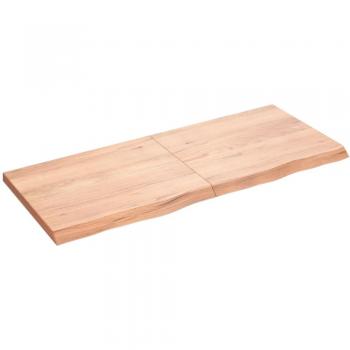 Wall Shelf, Light Brown, Oak Wood, Treated, Solid, Size: 120 x 50 x (2-4) cm, VidaXL