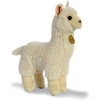 MiYoni Alpaka Stofftier von Aurora in Weiß und 30 cm Größe
