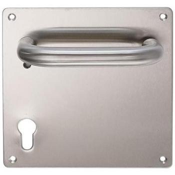 Manilla Placa INOX ART HADES 170x170 C/B Forma U con Bocallave Pera a 85mm - Acero Inox - 10 Unidades