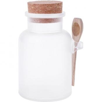 Frosted Bath Salt Storage Jar with Cork Stopper