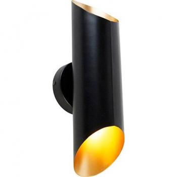 Schwarze Wandlampe Whistle, ohne Leuchtmittel, G9, 2-flammig, Modern, Stahl