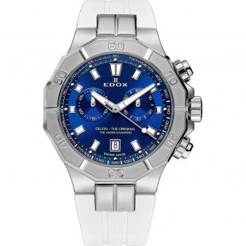 Edox Delfin 10113-3CAB-BUIN Chronograf pánské hodinky 43mm 20ATM