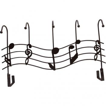 Nailless Iron Music Note 5 Hook Coat Towel Rack