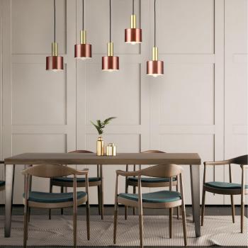 Selvia Gold Round Dome Metal Pendant Ceiling Light with Adjustable Black Cord