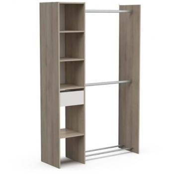 Cabanon de Rangement Californie – Bois Chêne Kronberg et Blanc Mat – 118 x 183 x 40 cm – Demeyere
