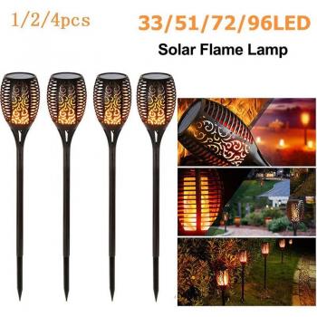Iluminación Solar Llama Intermitente, Impermeable, IP65, Decoración de Césped