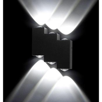 6W LED Wall Lamp for Stairs Black/White 110V 220V 230V IP65 Indoor/Outdoor Lighting