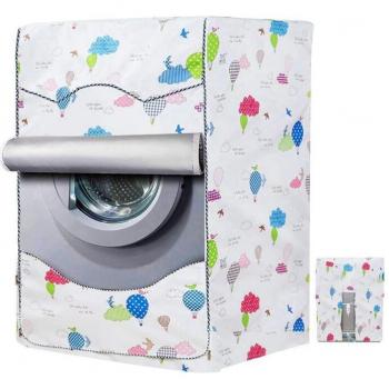 Teddy Bear Floral Print Washing Machine Cover for 8/9/10 KG