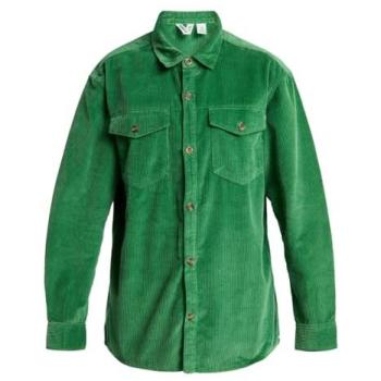 Surchemise longue en velours côtelé pour femmes, design Roxy Let It Go Cord – couleur vert M