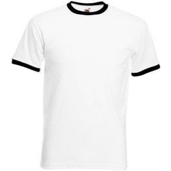 Fruit Of The Loom Men's Ringer T-Shirt - White/Black - Size M