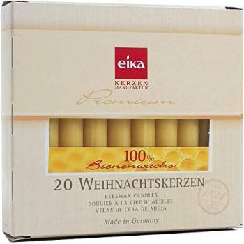 Baumkerzen aus Bienenwachs – 20‑Stück-Set (105 × 21,5 mm)