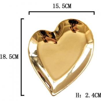 Irregular Gold Electroplated Heart Plate