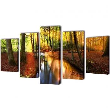 VidaXL Set de toiles murales imprimées Forêt 100 x 50 cm