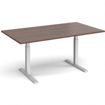 Elev8 Touch boardroom table 1800mm x 1000mm - silver frame and walnut