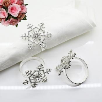 Rhinestone Napkin Rings - 6pcs