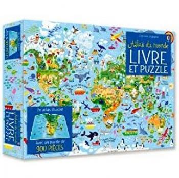 Coffret Atlas du monde (Livre + puzzle de 300 pièces)