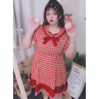 Kawaii High Waist Victorian Dress with Bow - Large Size